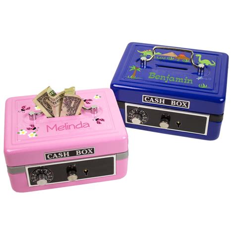 metal cash box for children|Personalized Kid’s Cash Box with Lock .